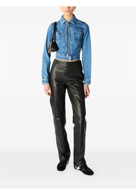 trucker zipped jacket woman blue MARINE SERRE | WJA076ACDEN0002BL05